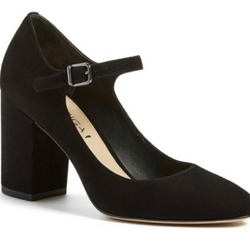 Via Spiga “Deanna” Mary Jane Black Suede Pumps US sz 8M